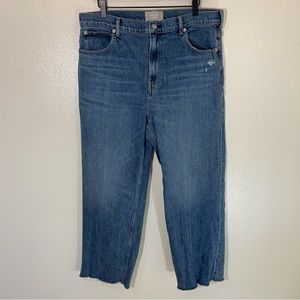 Everlane the Way High Jean Blue High Rise Crop 90's Relaxed Straight Raw…